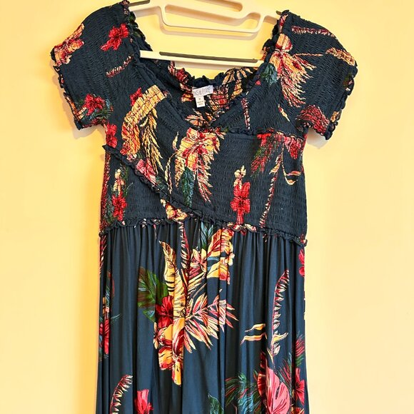 Lightweight Elastic Long Flowy Floral Print Maxi Dress - Picture 6 of 10